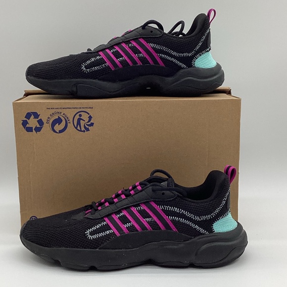1956. Adidas Low Pro “Cool Gymshoe” Black, Light Turquoise & Fuchsia Size 9 EUC - Picture 1 of 6